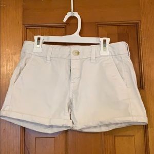 White jean shorts